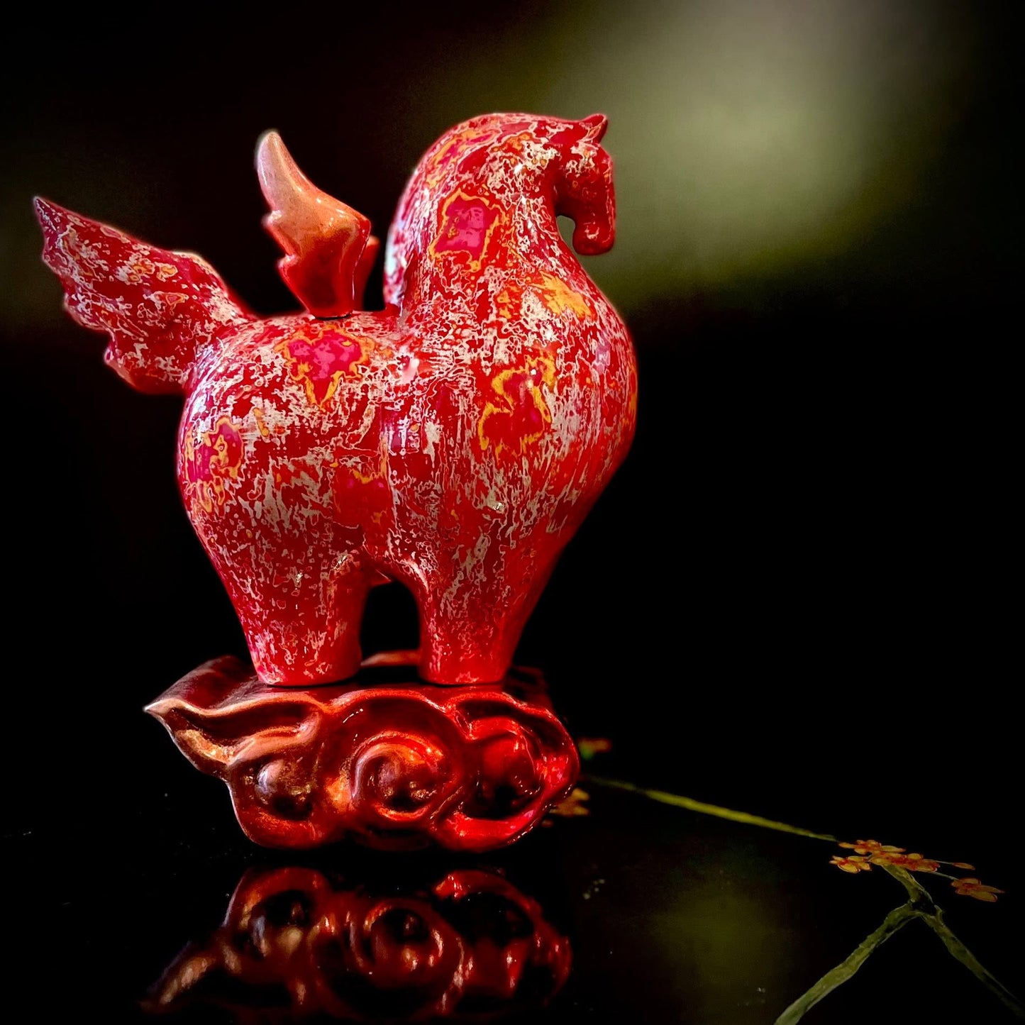 Decorative Lacquer Horse Statue for Home Decor