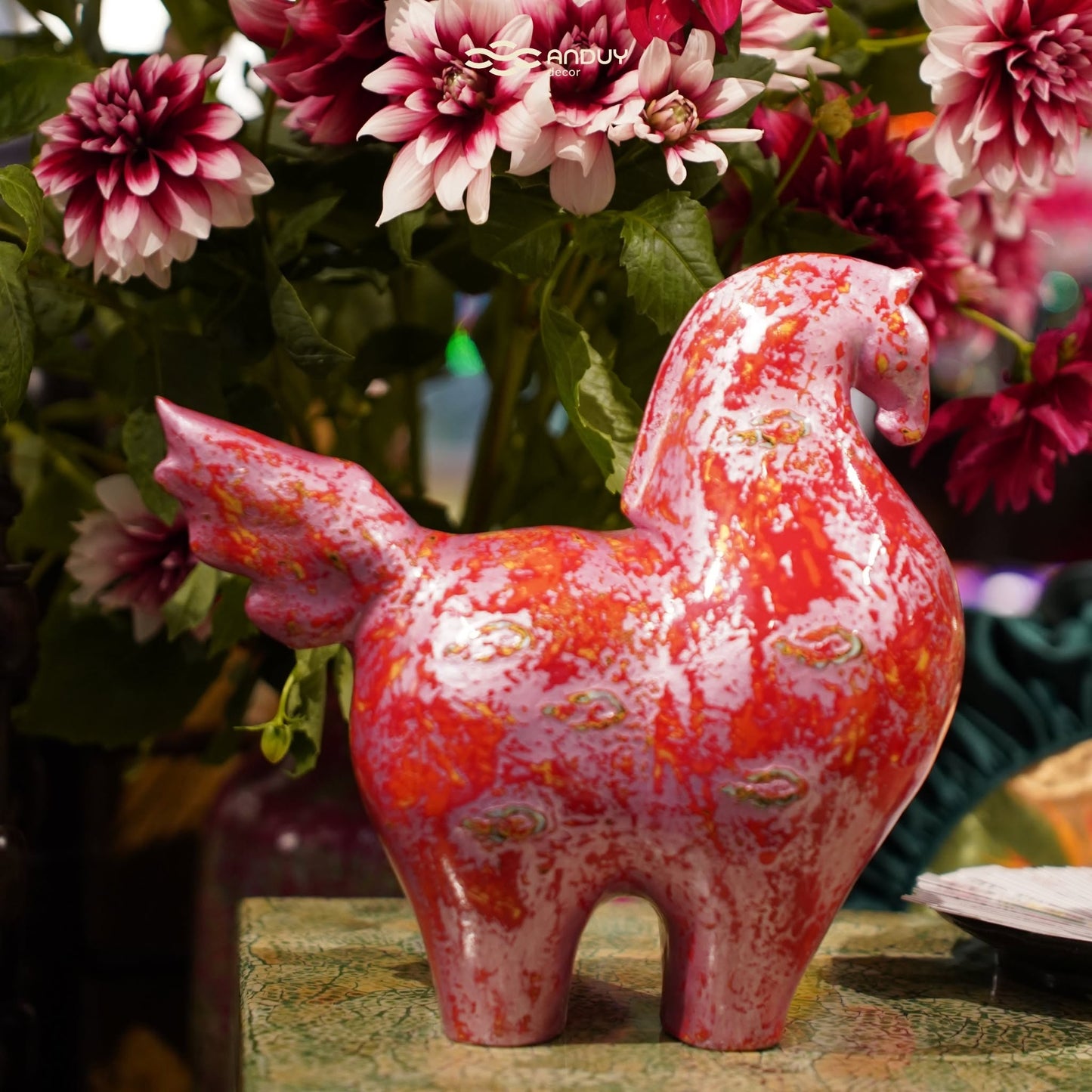 Decorative Lacquer Horse Statue for Home Decor